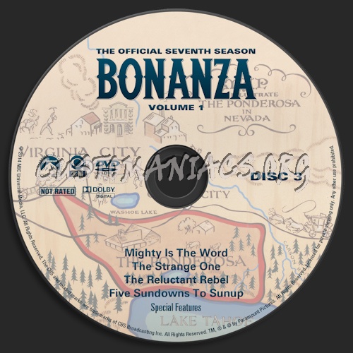 Bonanza Season 7 Volume 1 dvd label