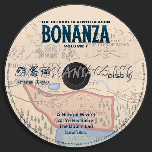 Bonanza Season 7 Volume 1 dvd label