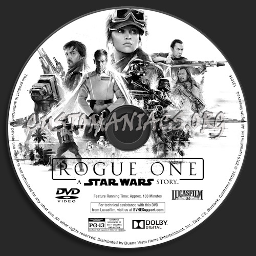 Rogue One: A Star Wars Story dvd label