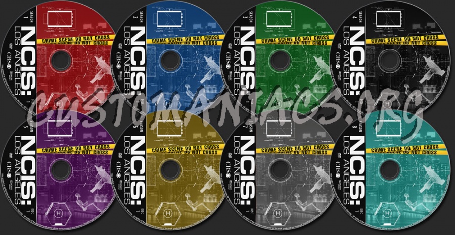 NCIS Los Angeles Seasons 1-8 dvd label