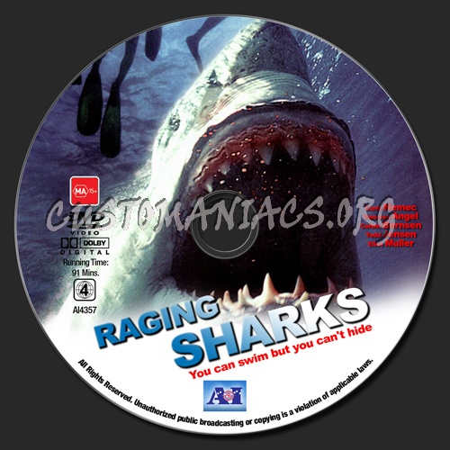 Raging Sharks dvd label