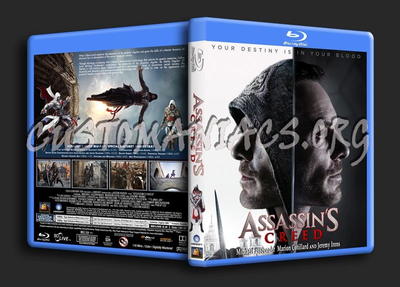 Assassin's Creed 2016 blu-ray cover