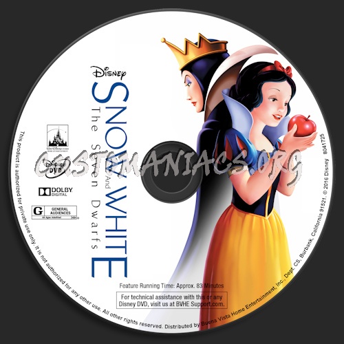 Snow White And The Seven Dwarfs dvd label