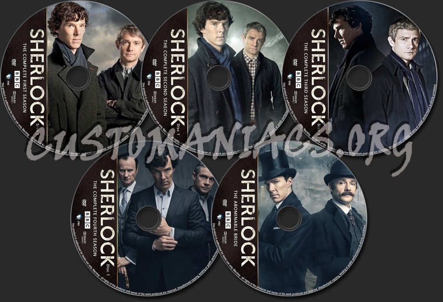 Sherlock Seasons 1-4 dvd label