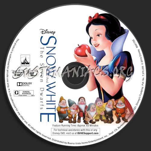 Snow White And The Seven Dwarfs dvd label