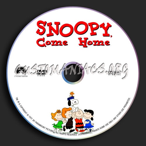 Snoopy Come Home dvd label