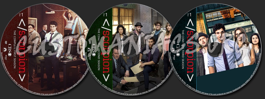 Scorpion Seasons 1-3 dvd label