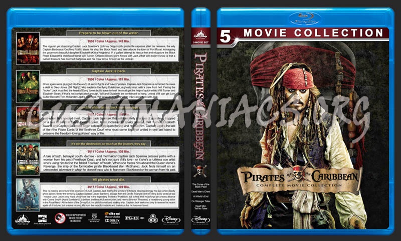 Pirates of the Caribbean: Complete Movie Collection blu-ray cover