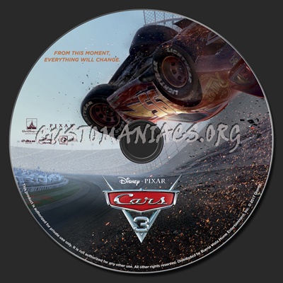 Cars 3 blu-ray label