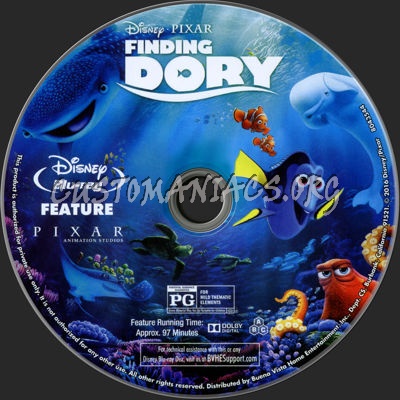 Finding Dory blu-ray label