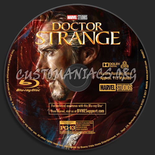 Doctor Strange (Blu-ray + 3D) blu-ray label