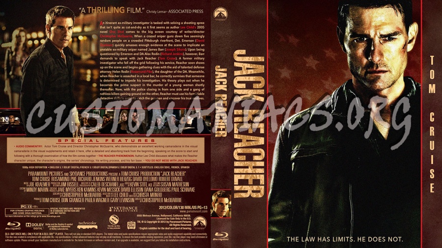 Jack Reacher blu-ray cover