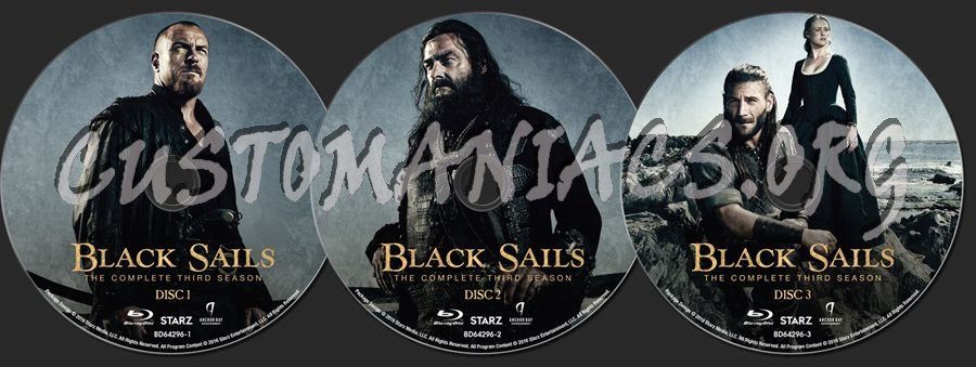 Black Sails Season 3 blu-ray label