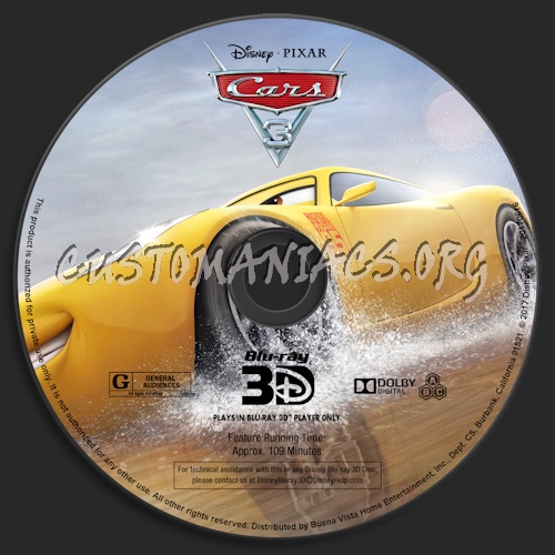 DVD Covers & Labels by Customaniacs - View Single Post - Cars 3 (Blu ...