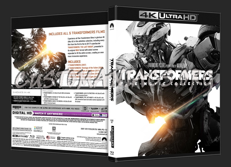 Transformers: 5-Movie Collection (4K/2D) blu-ray cover