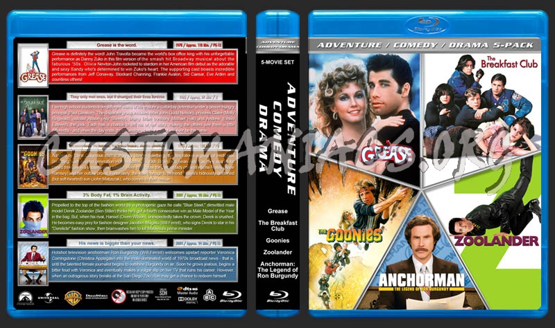 Adventure / Comedy / Drama 5-Pack blu-ray cover