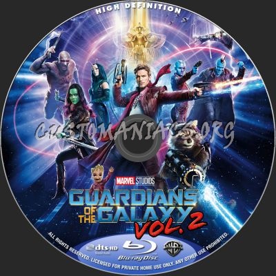 Guardians Of The Galaxy Vol 2 blu-ray label