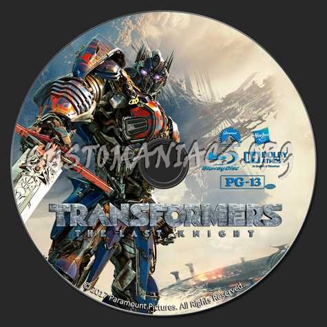 Transformers The Last knight blu-ray label