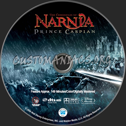 The Chronicles of Narnia Prince Caspian blu-ray label