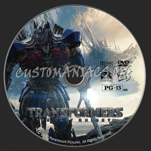 Transformers The Last knight dvd label