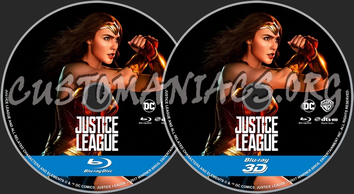 Justice League (2017) (Blu-Ray + 3D) blu-ray label