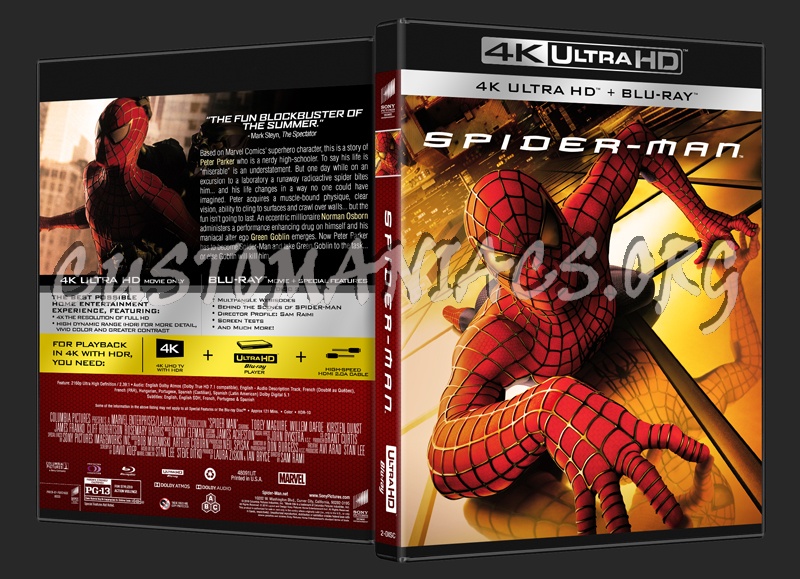 Spider-Man (4K) blu-ray cover