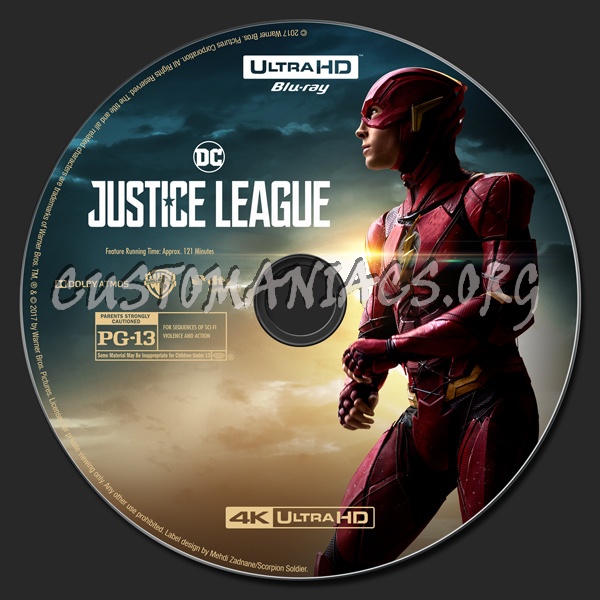 Justice League (2D/3D/4K) blu-ray label