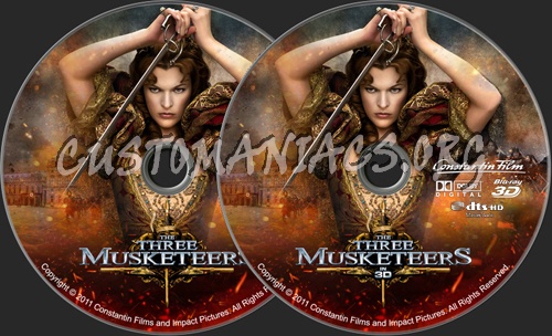 The Three Musketeers Blu-ray + Blu-ray 3D blu-ray label