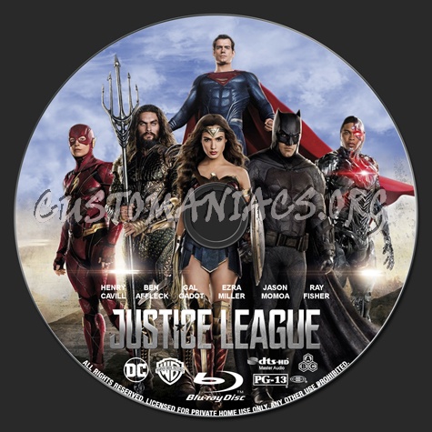 Justice League blu-ray label