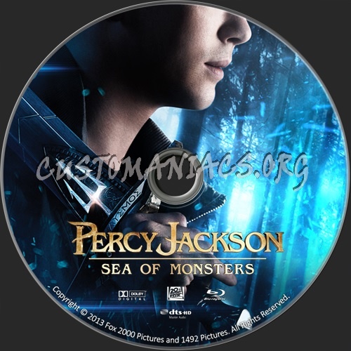 Percy Jackson Sea of Monsters blu-ray label