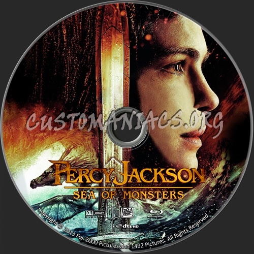 Percy Jackson Sea of Monsters blu-ray label