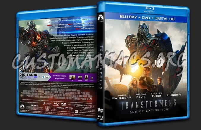 Transformers: Age of Extinction 2D & 3D blu-ray cover