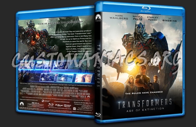 Transformers: Age of Extinction 2D & 3D blu-ray cover