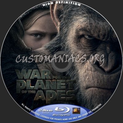 War For The Planet Of The Apes blu-ray label