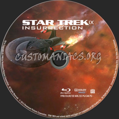 Star Trek IX: Insurrection blu-ray label