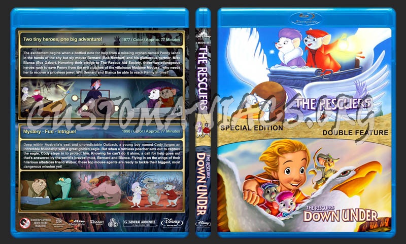 The Rescuers Double Feature blu-ray cover