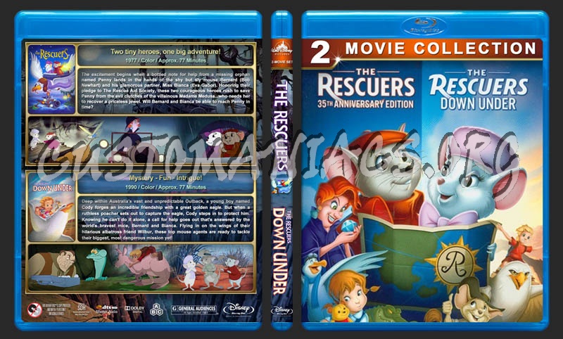 The Rescuers Double Feature blu-ray cover