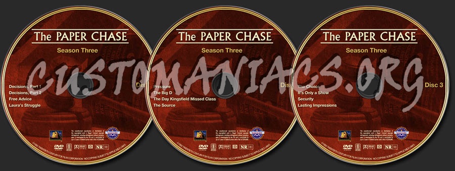 The Paper Chase - Season 3 dvd label