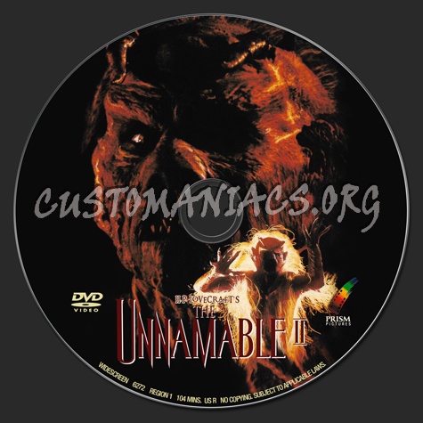 The Unnamable II - The Statement of Randolph Carter dvd label