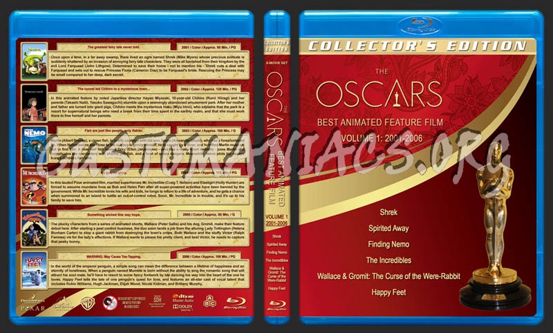 The Oscars: Best Animated Feature Film - Volume 1 (2001-2006) blu-ray cover