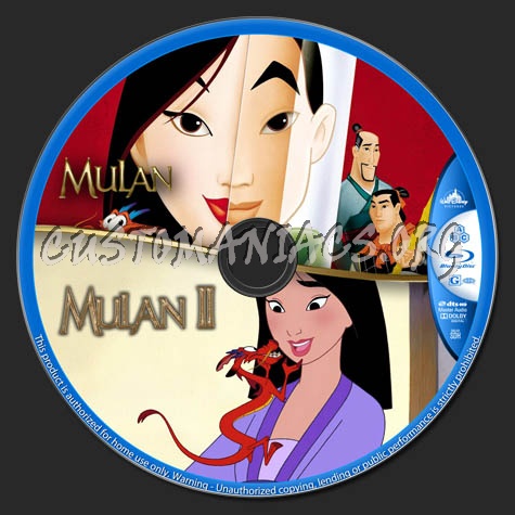 Mulan Double Feature blu-ray label