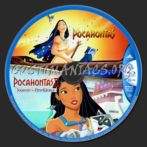 Pocahontas Double Feature blu-ray label