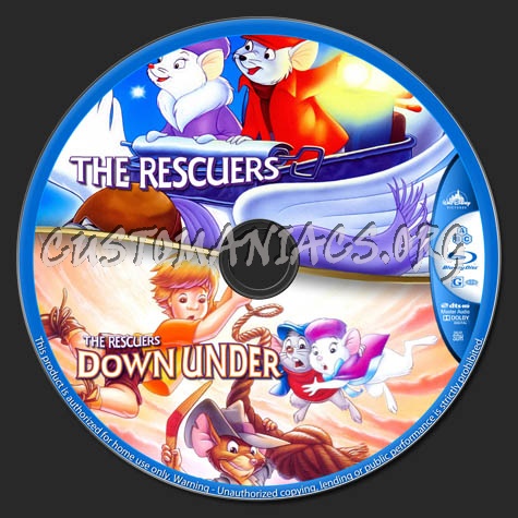 The Rescuers Double Feature blu-ray label