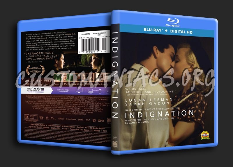 Indignation blu-ray cover