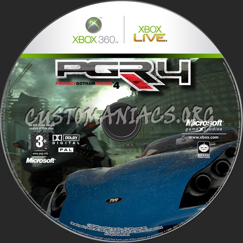 Project Gotham Racing 4 dvd label