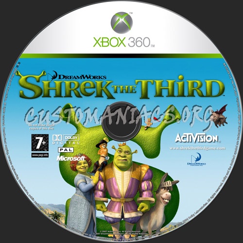 Shrek The Third dvd label