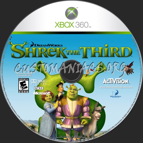 Shrek The Third dvd label