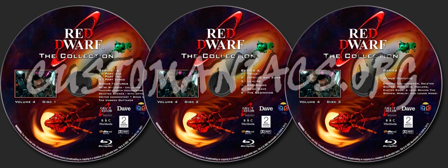 Red Dwarf - The Collection Series IX & X blu-ray label