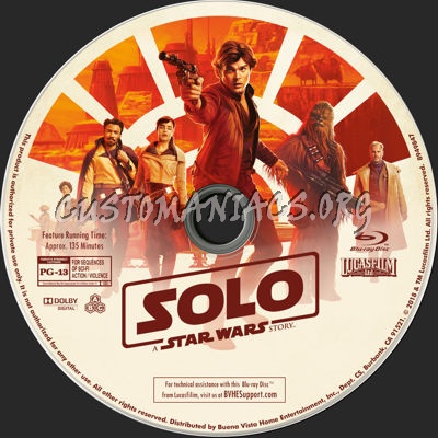 Solo: A Star Wars Story blu-ray label