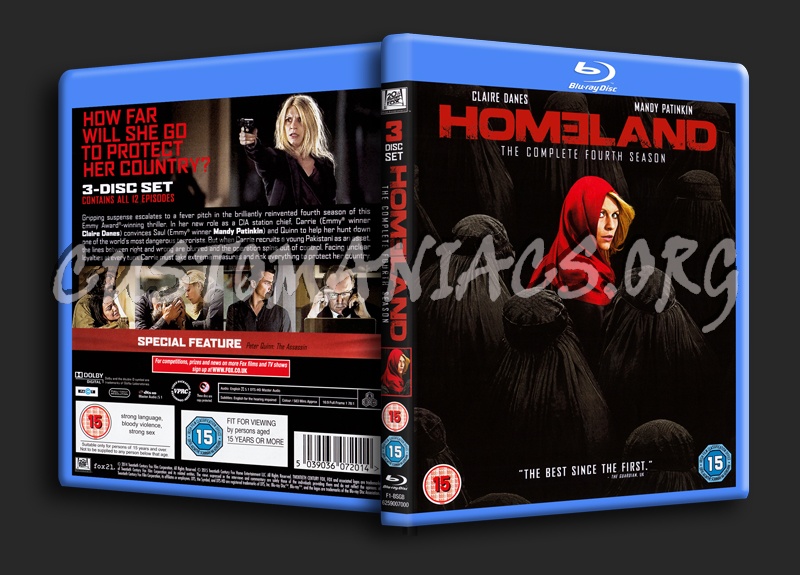 Homeland The Complete Fourth Season blu-ray cover